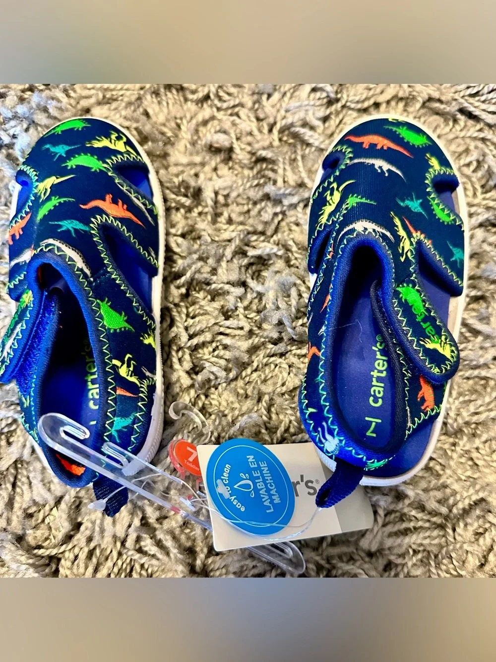 Carter's Navy Blue Dinosaur Water Shoes